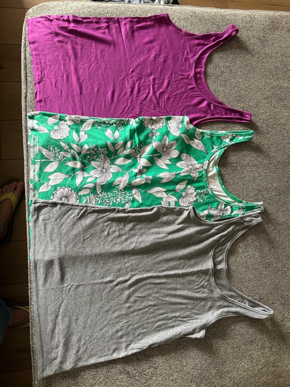 Target Women’s Tank Top Set - Pink, Green Floral, Gray XXL